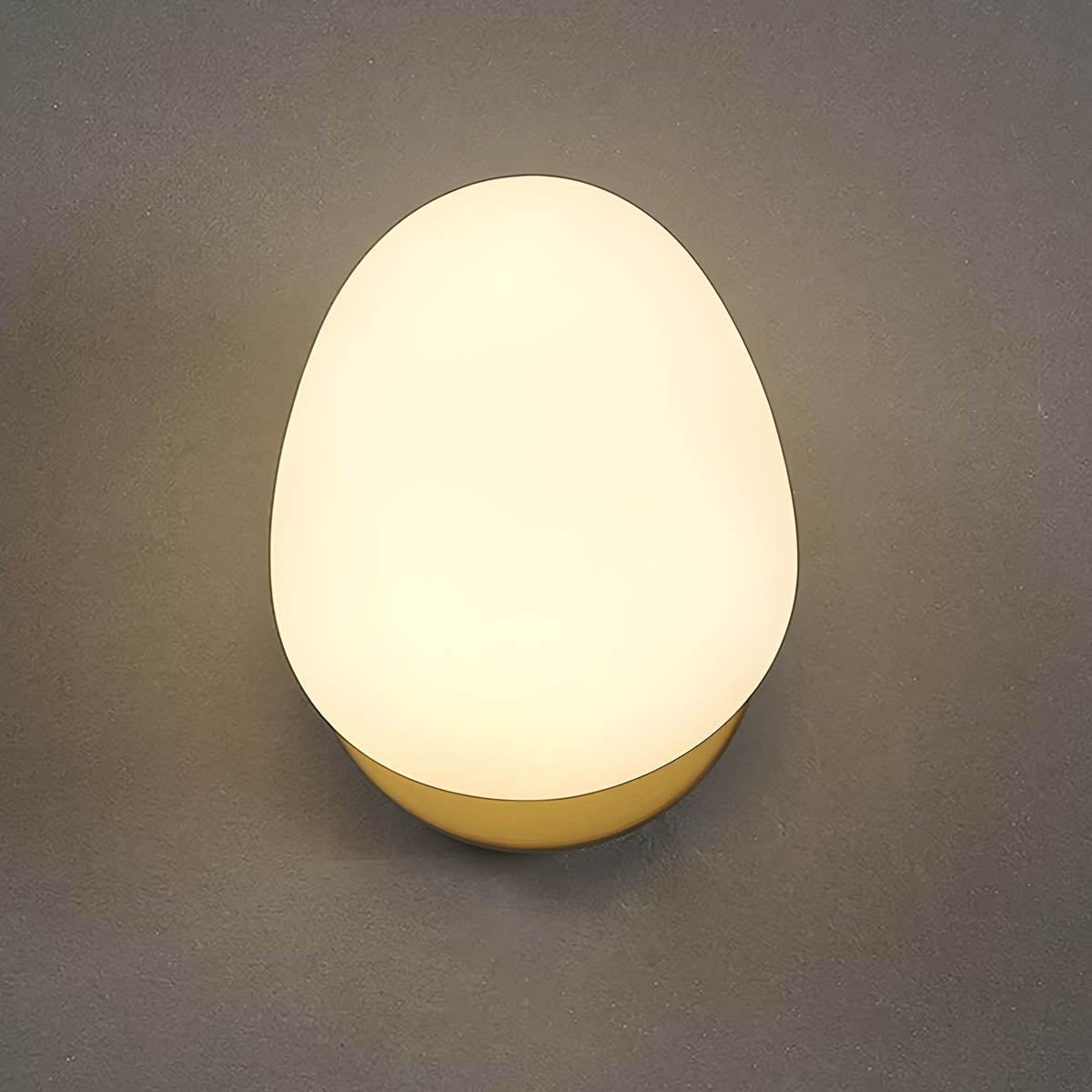 Egg-Shaped Glass Wall Light Metal Base Indoor Wall Sconce