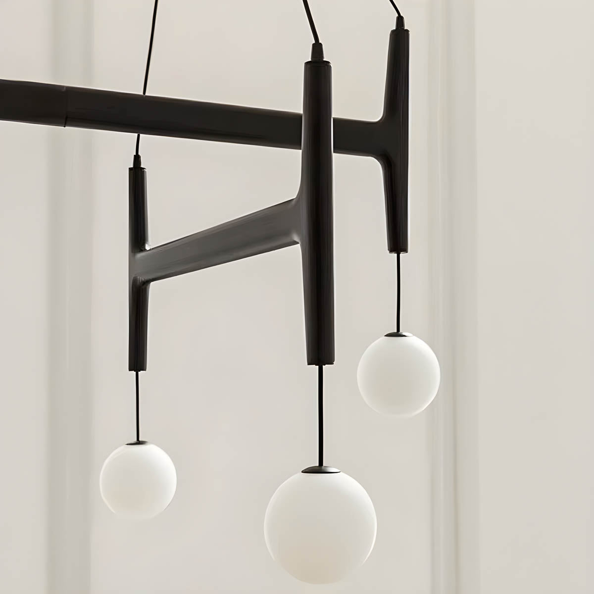 Wood & Glass Globe Pendant Light G9 2-6 Heads 40-60 cm