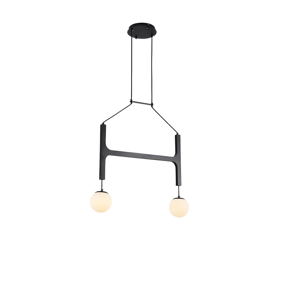 Wood & Glass Globe Pendant Light G9 2-6 Heads 40-60 cm