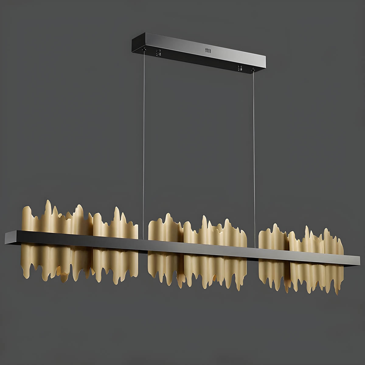Aluminium & acrylic linear pendant light (Gold/Bronze finish)