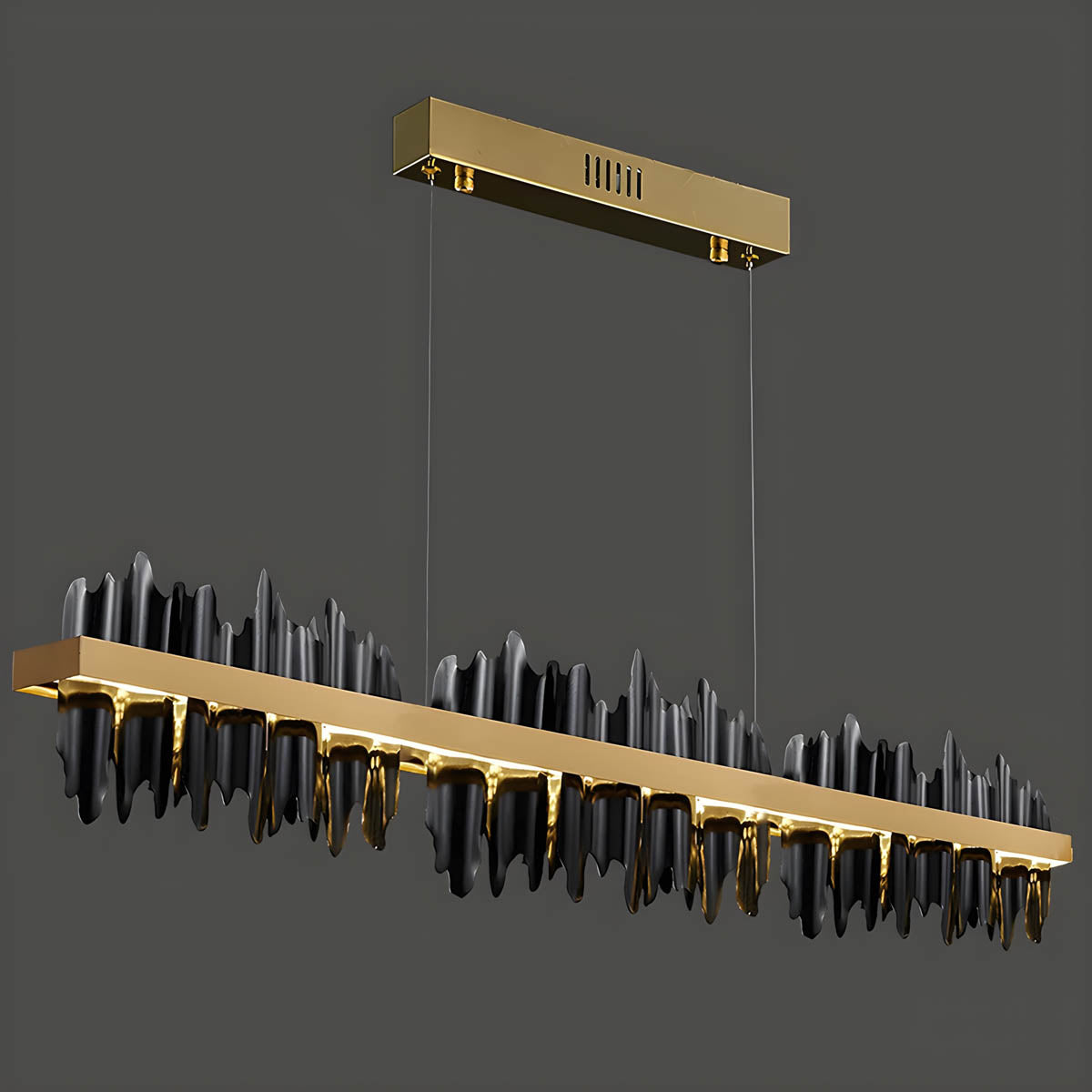 Aluminium & acrylic linear pendant light (Gold/Bronze finish)