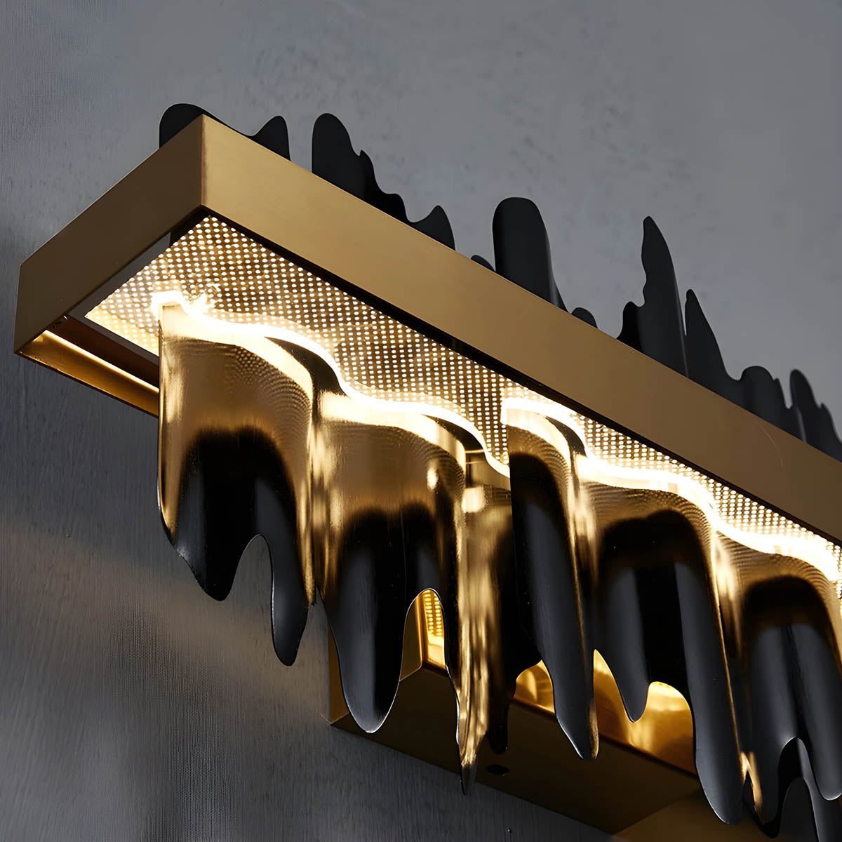 Aluminium & acrylic linear pendant light (Gold/Bronze finish)