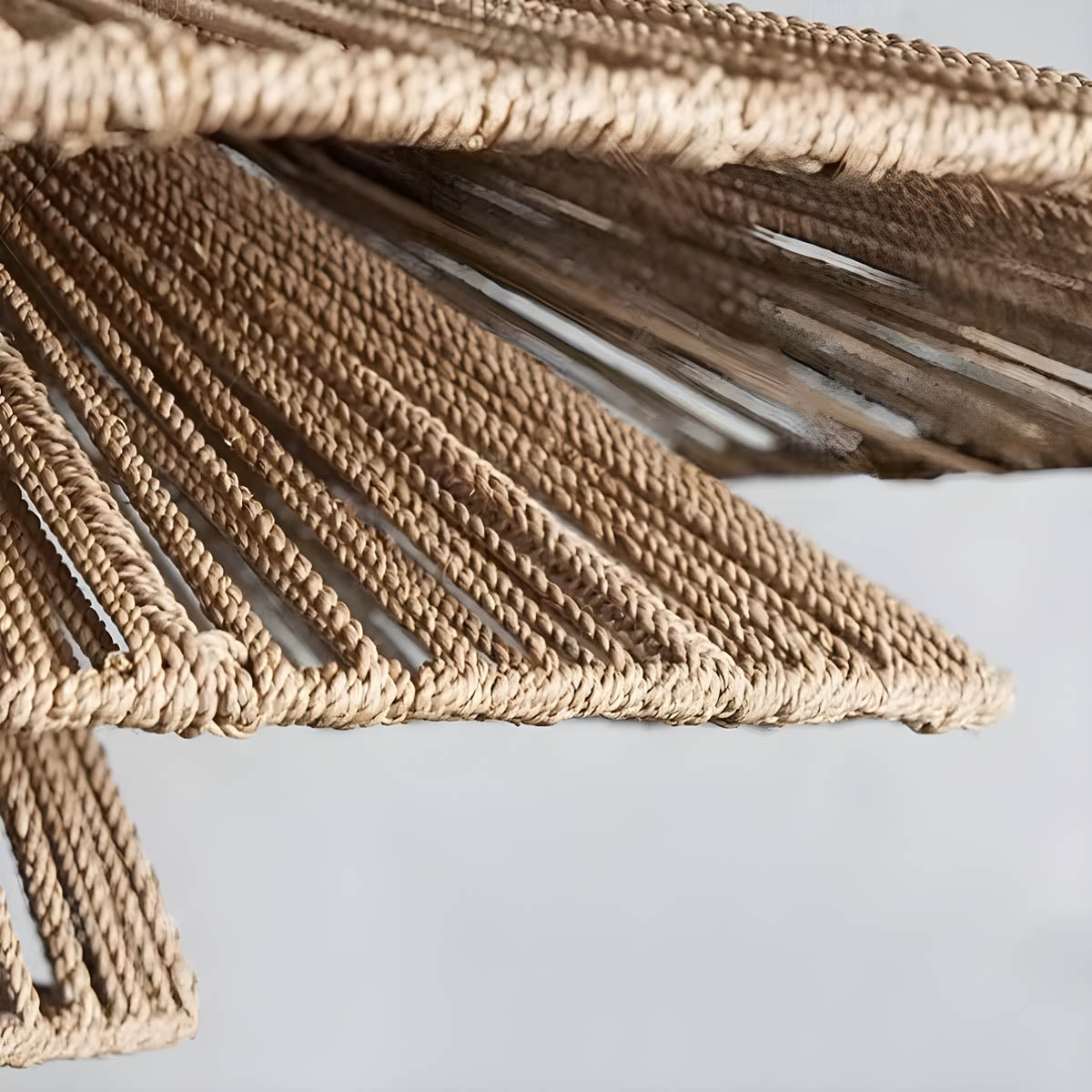 Layered Rattan & Iron Pendant Light