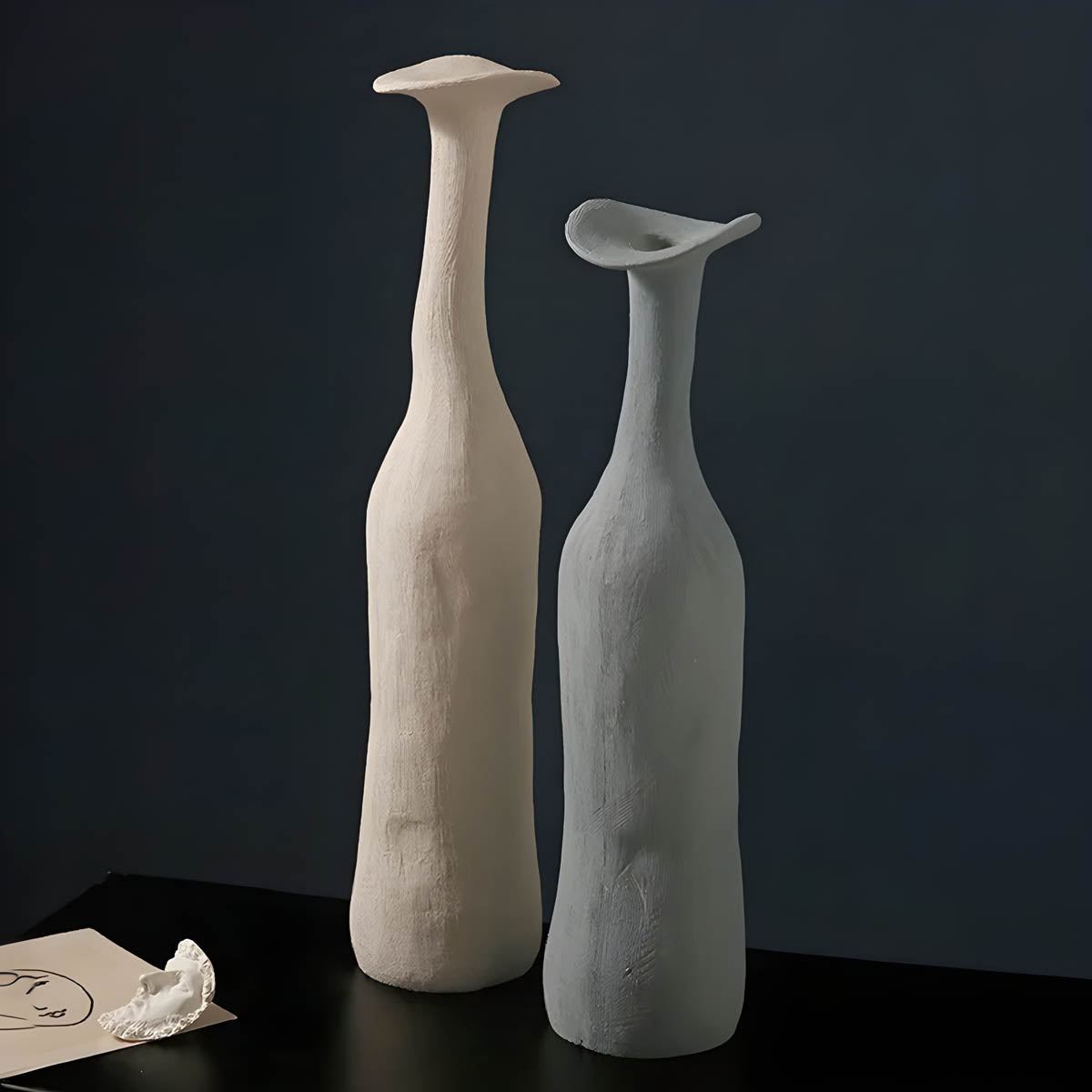 Earthy Organic Ceramic Vase Collection — Sculptural Hand-Moulded Texture
