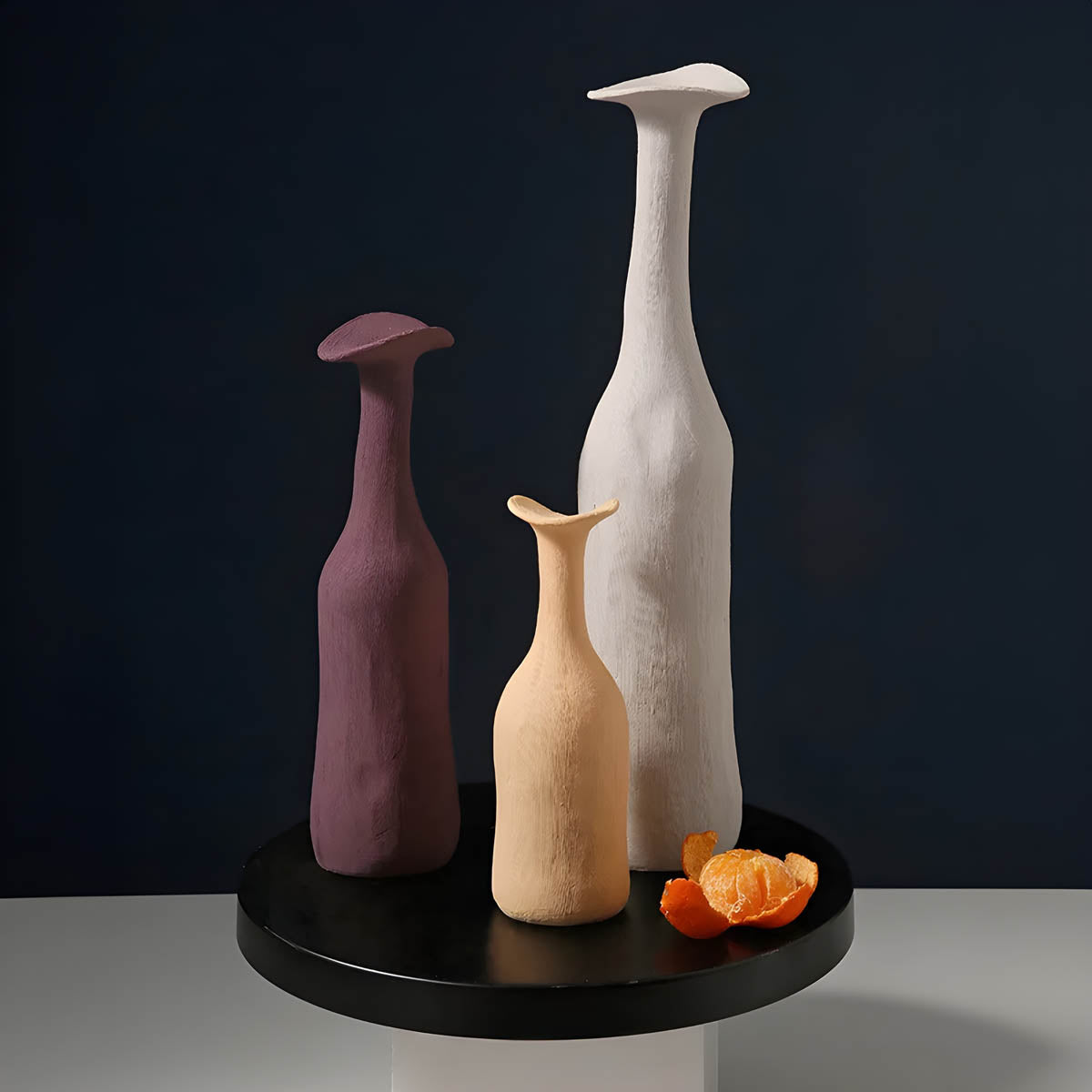 Earthy Organic Ceramic Vase Collection — Sculptural Hand-Moulded Texture
