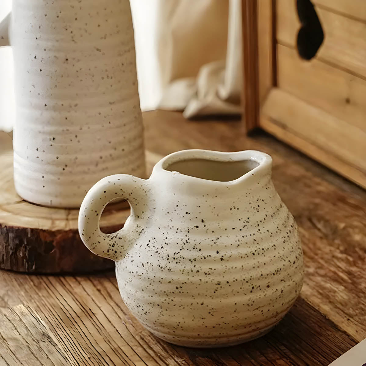 Speckled White Ceramic & Porcelain Vase Collection — Nordic Inspired Décor