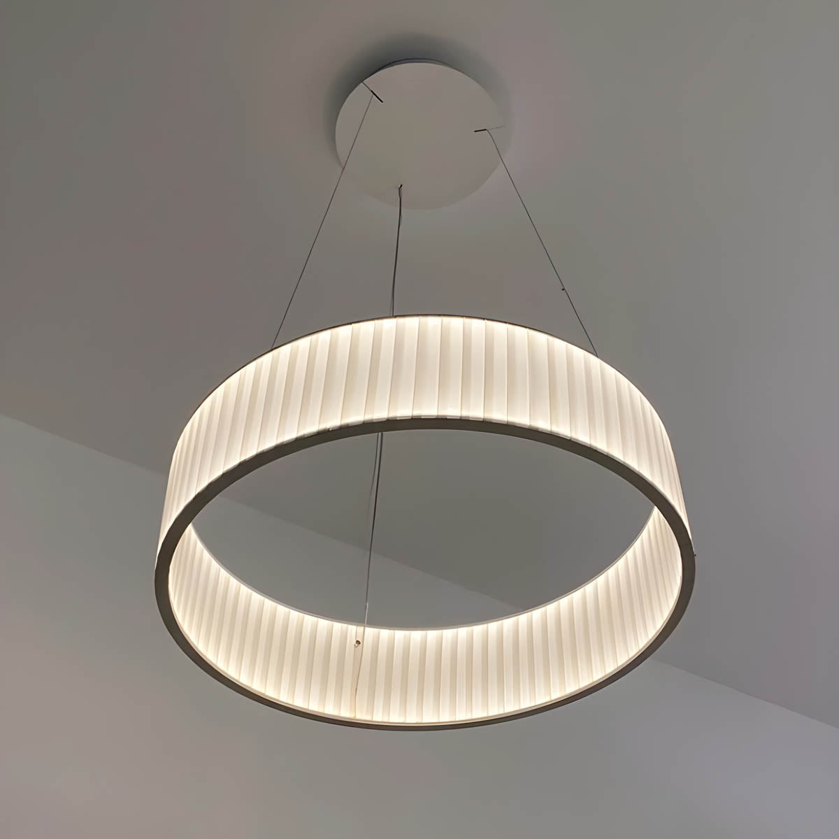 Fabric-Pleated Ring LED Pendant Light SLAVA