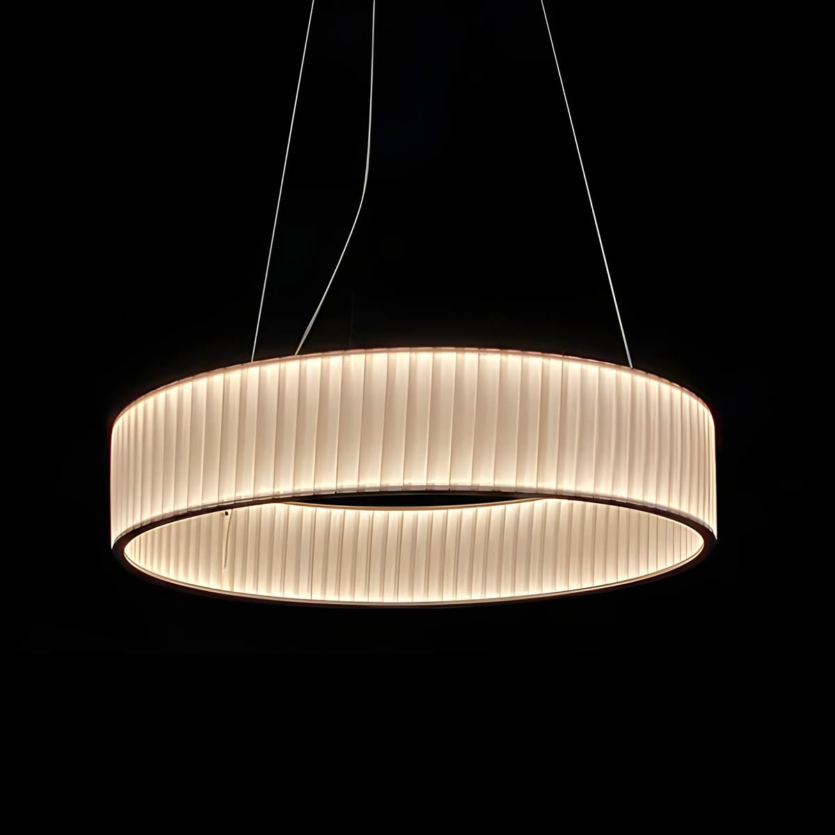 Fabric-Pleated Ring LED Pendant Light SLAVA