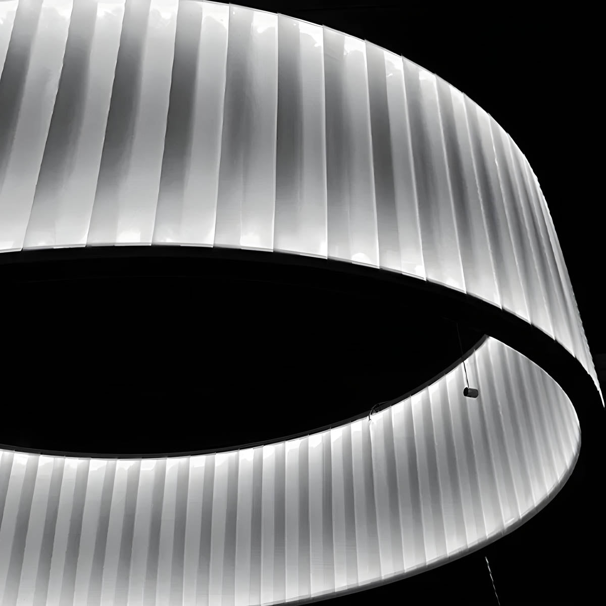Fabric-Pleated Ring LED Pendant Light SLAVA