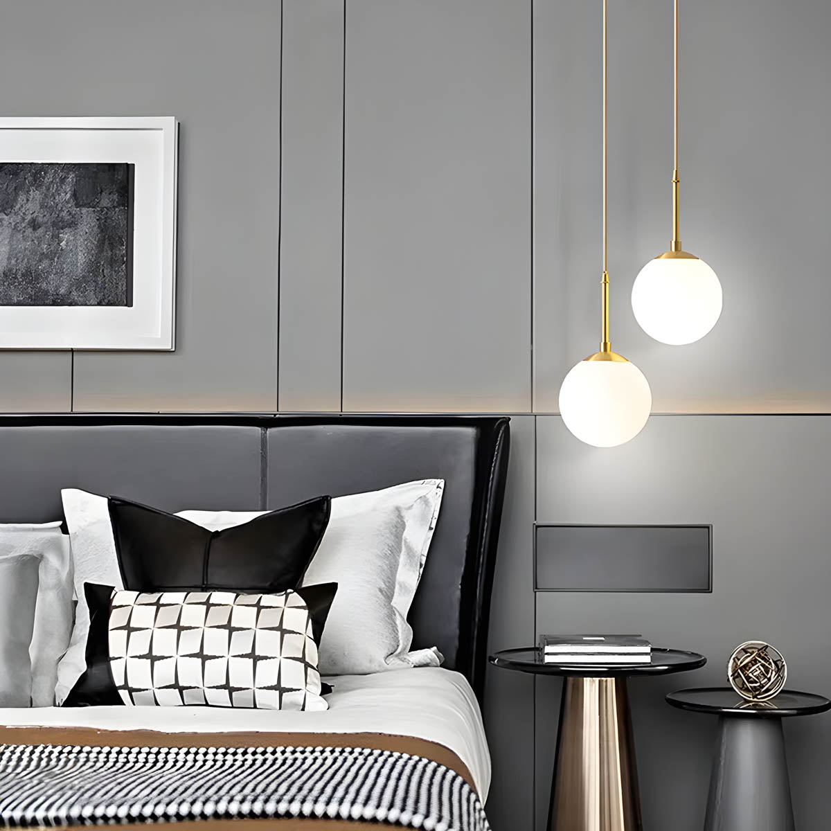 Multi-head glass globe pendant light