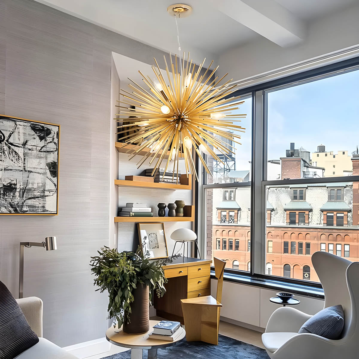 Starburst Metal Pendant Light E14 LED, Ø 58 cm