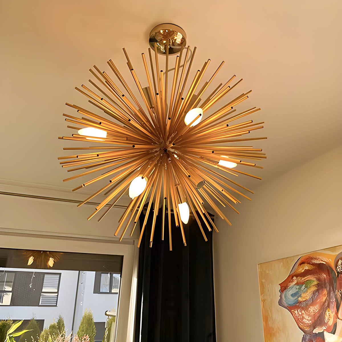 Starburst Metal Pendant Light E14 LED, Ø 58 cm