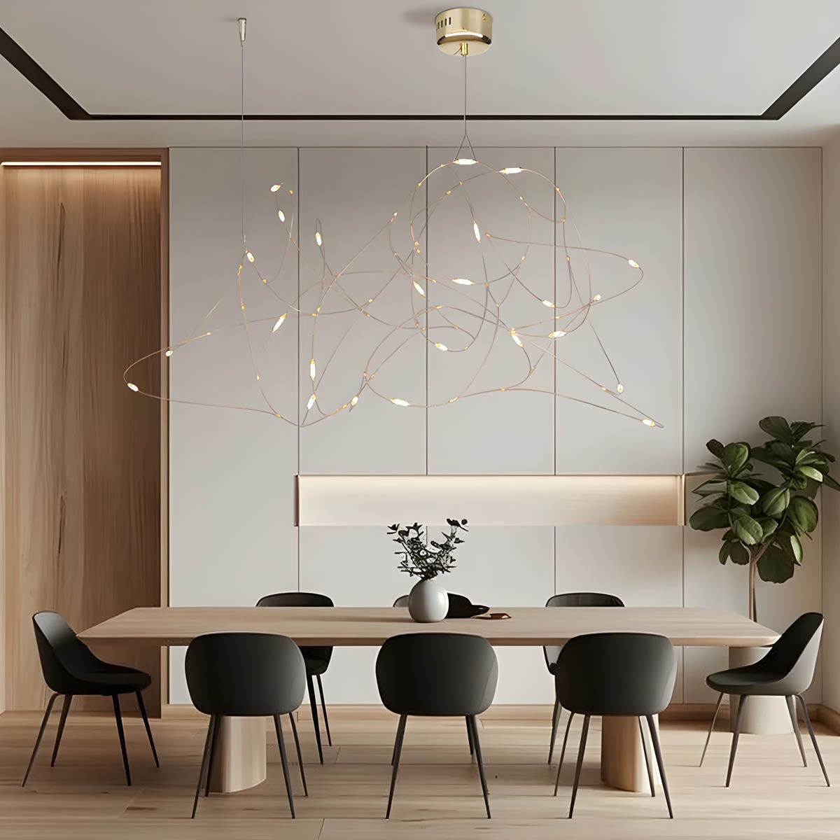 SUE Stainless Steel Filament Wire Chandelier 80 cm