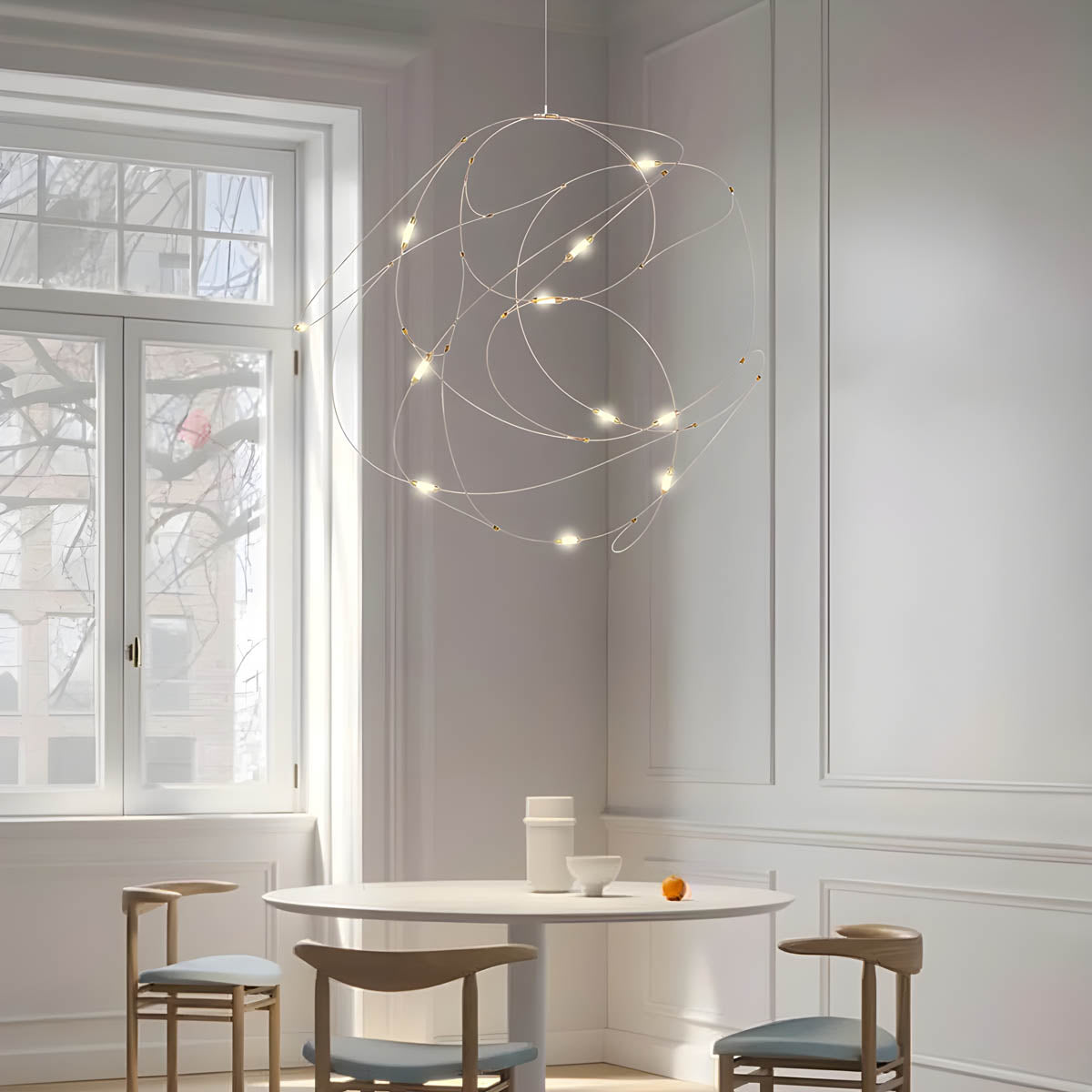 Stainless Steel Filament Wire Chandelier 80 cm