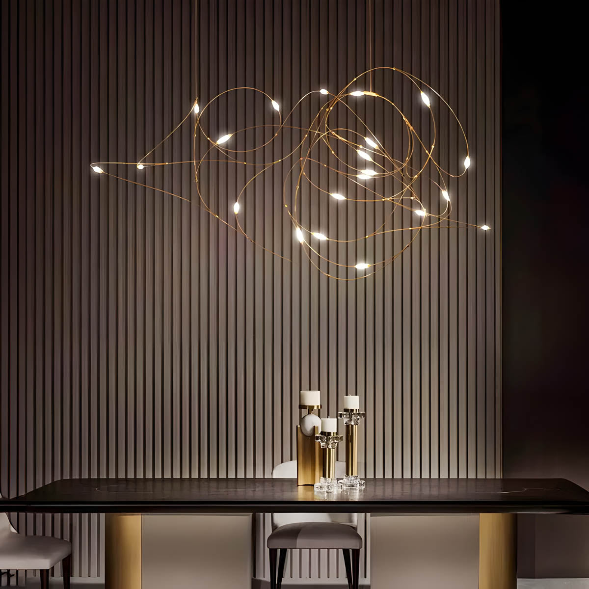 Stainless Steel Filament Wire Chandelier 80 cm