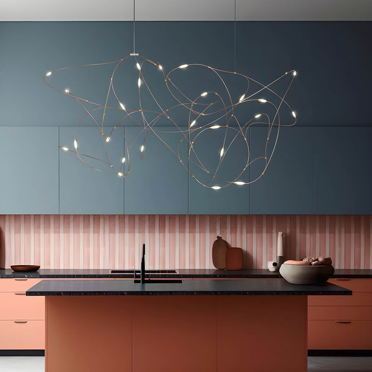 Stainless Steel Filament Wire Chandelier 80 cm