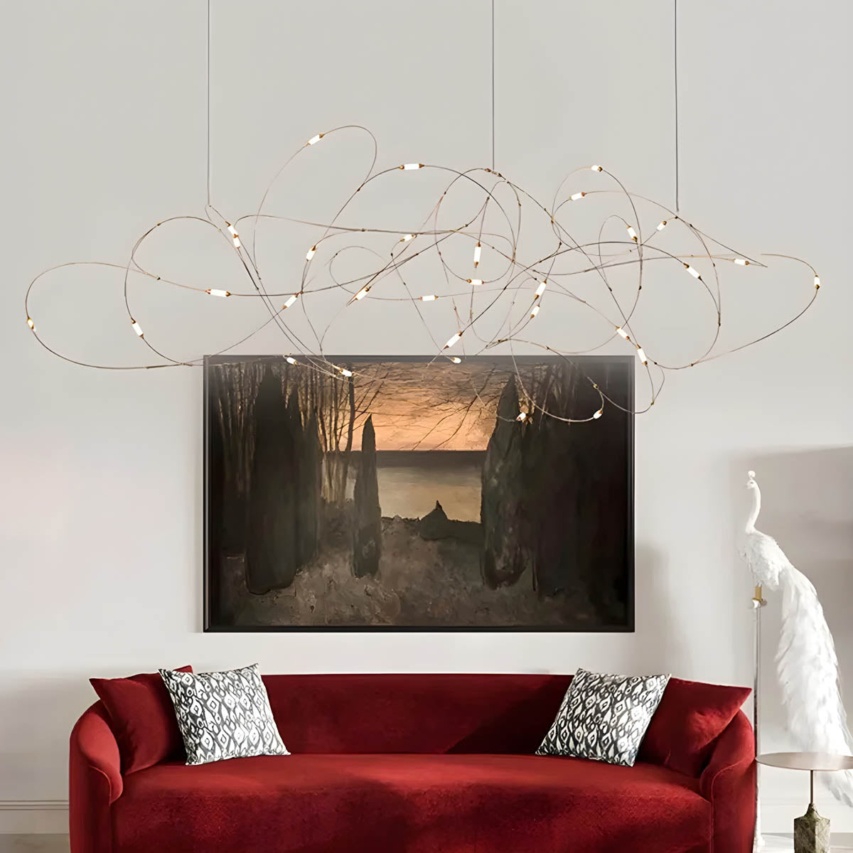 Stainless Steel Filament Wire Chandelier 80 cm