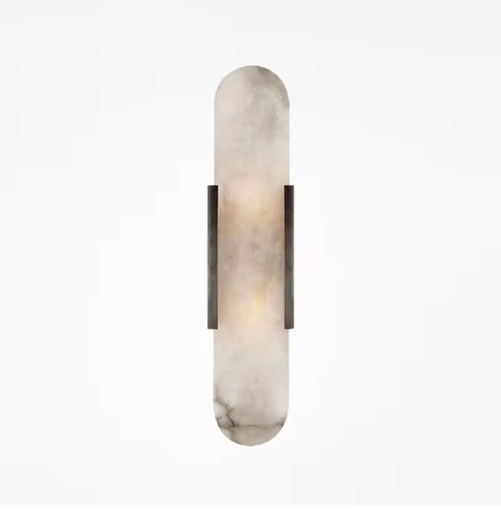 Marble & iron wall-mounted LED light fixture