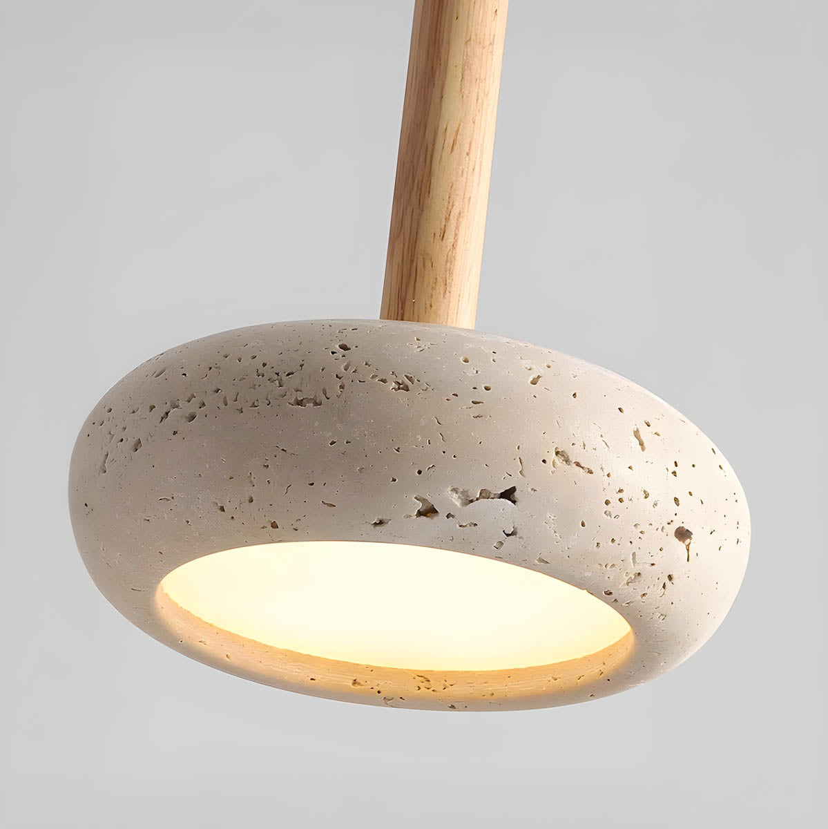 Natural yellow travertine pendant light LED stone plate