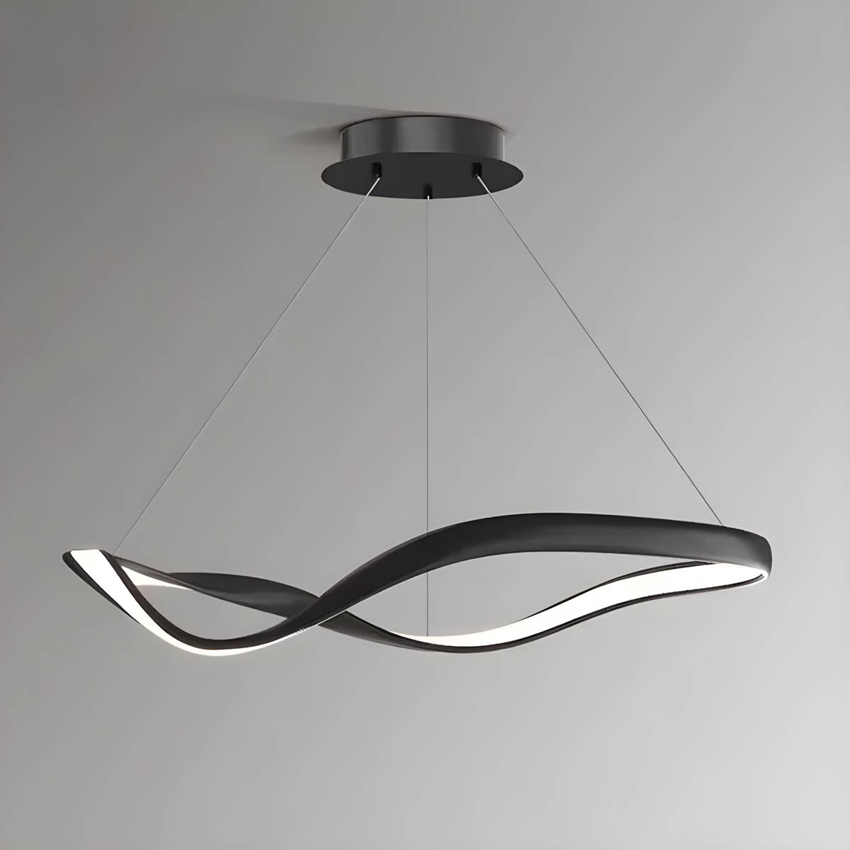 Ribbon-Style Semi-Flush Pendant Light 40-100 cm