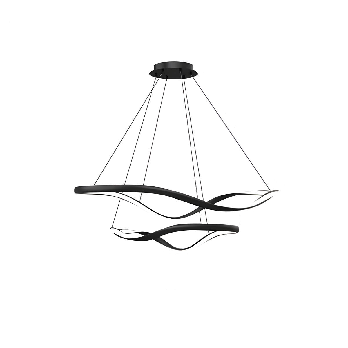 Ribbon-Style Semi-Flush Pendant Light 40-100 cm