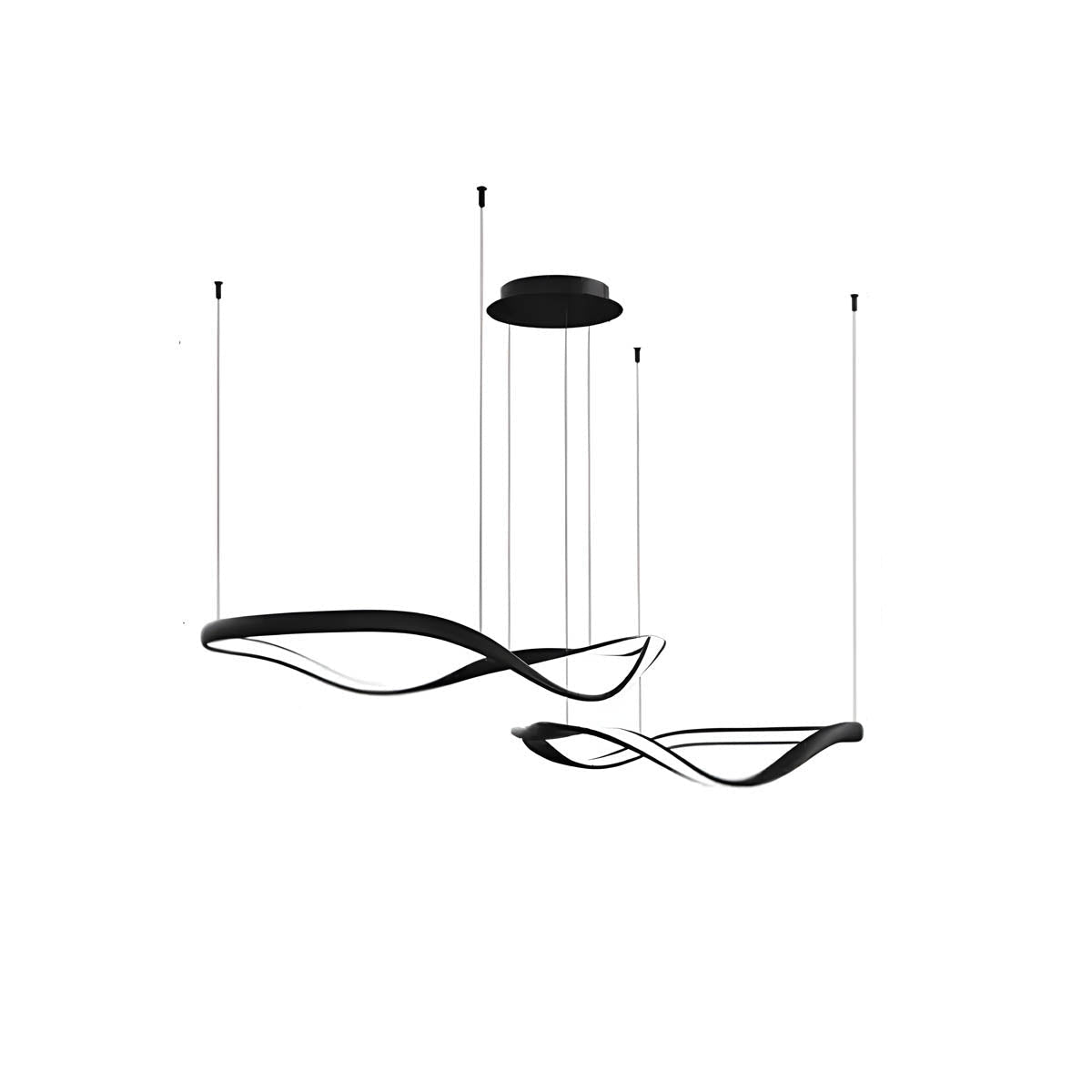 Ribbon-Style Semi-Flush Pendant Light 40-100 cm