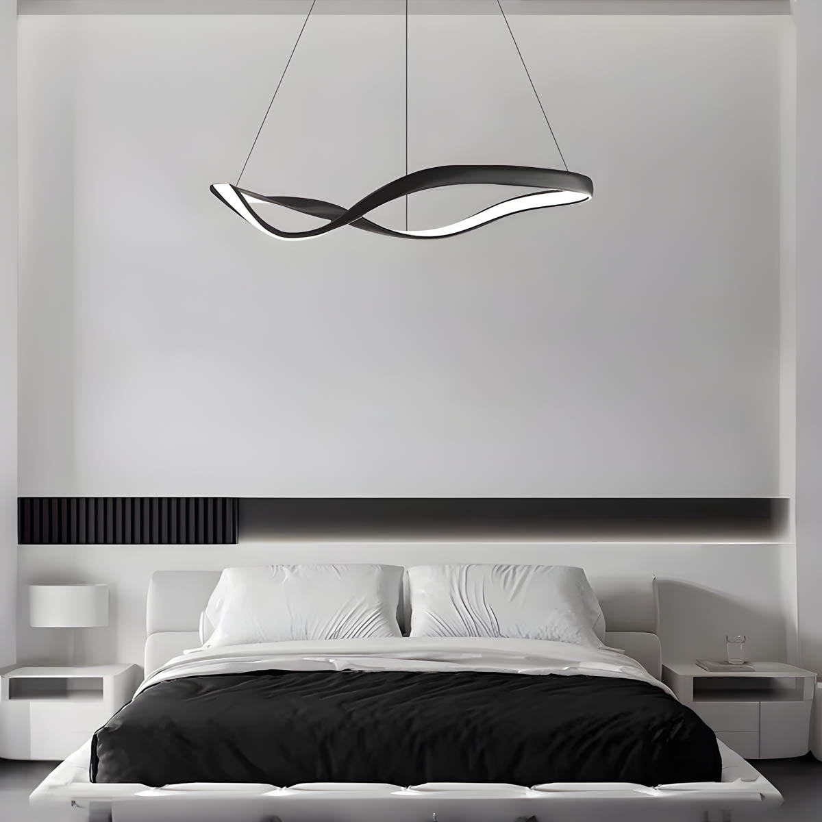 Ribbon-Style Semi-Flush Pendant Light 40-100 cm