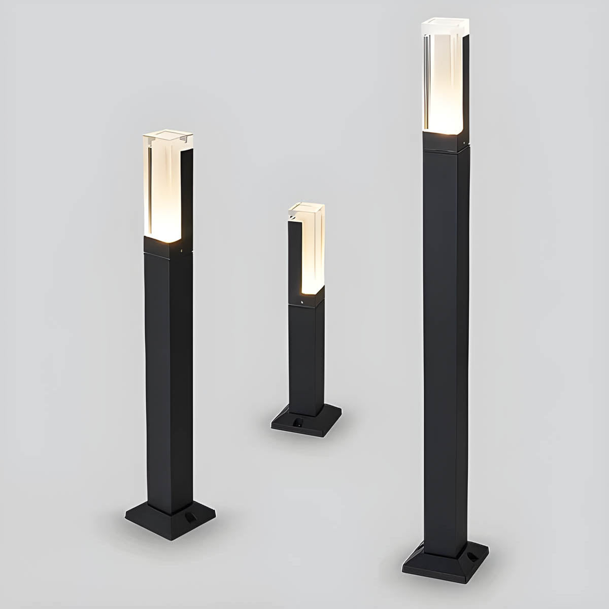 Aluminum LED lawn light range, solid or spike base