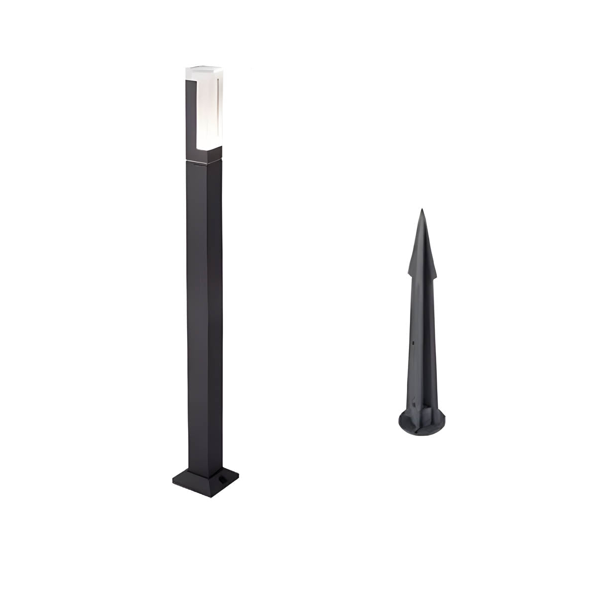 Aluminum LED lawn light range, solid or spike base