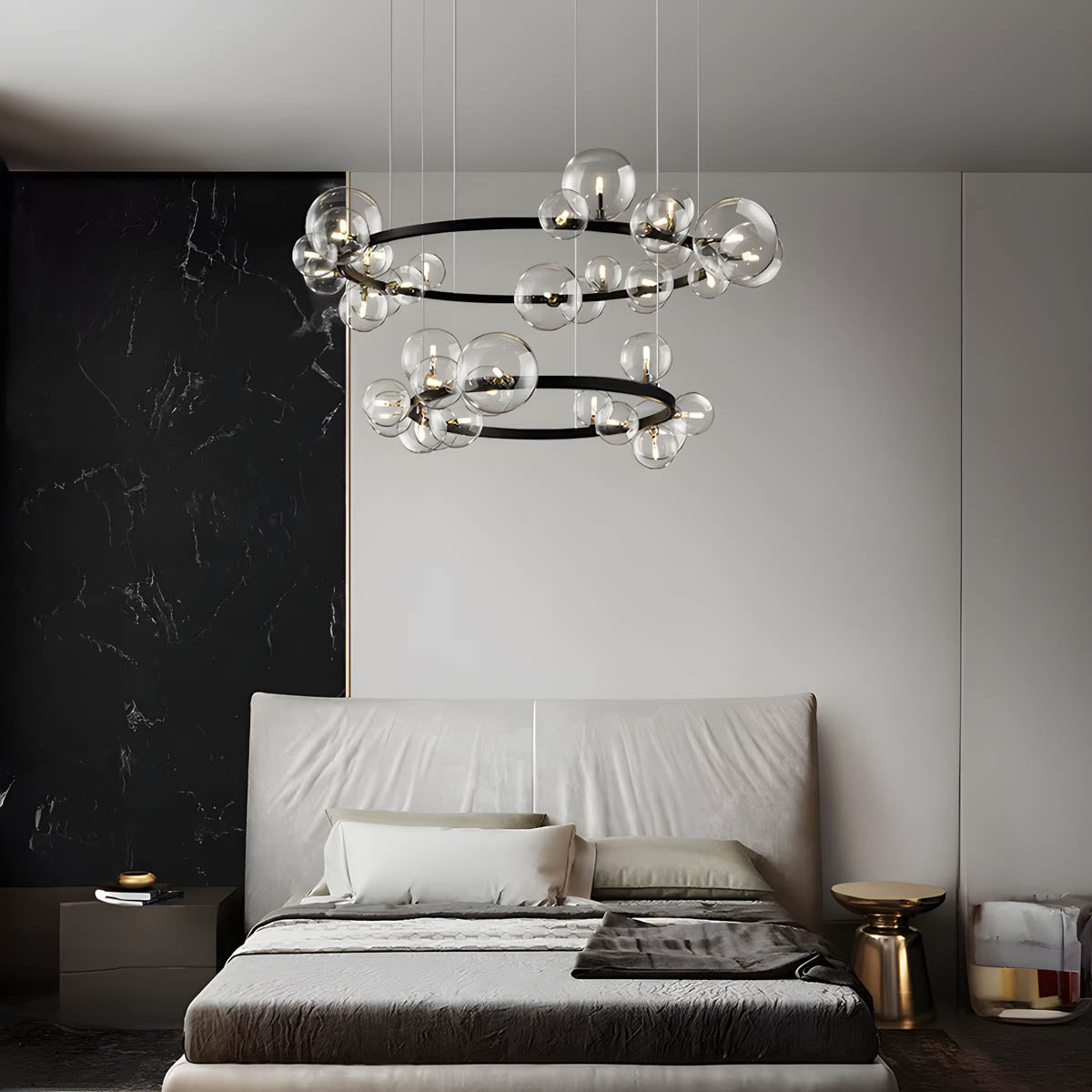 Glass Ball Semi-Flush Chandelier 85-120 cm