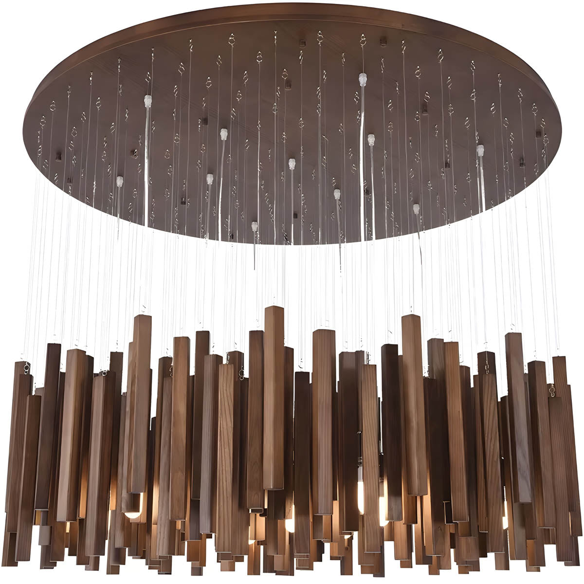 Wood and aluminium ceiling light