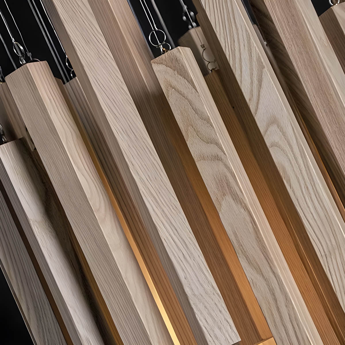 Wood and aluminium ceiling light