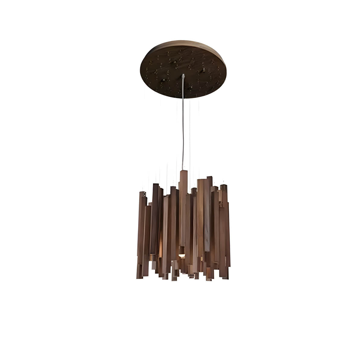Wood and aluminium ceiling light