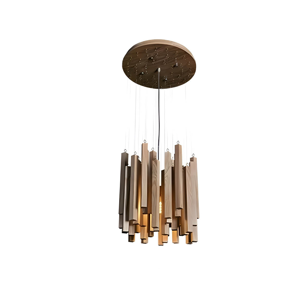 Wood and aluminium ceiling light