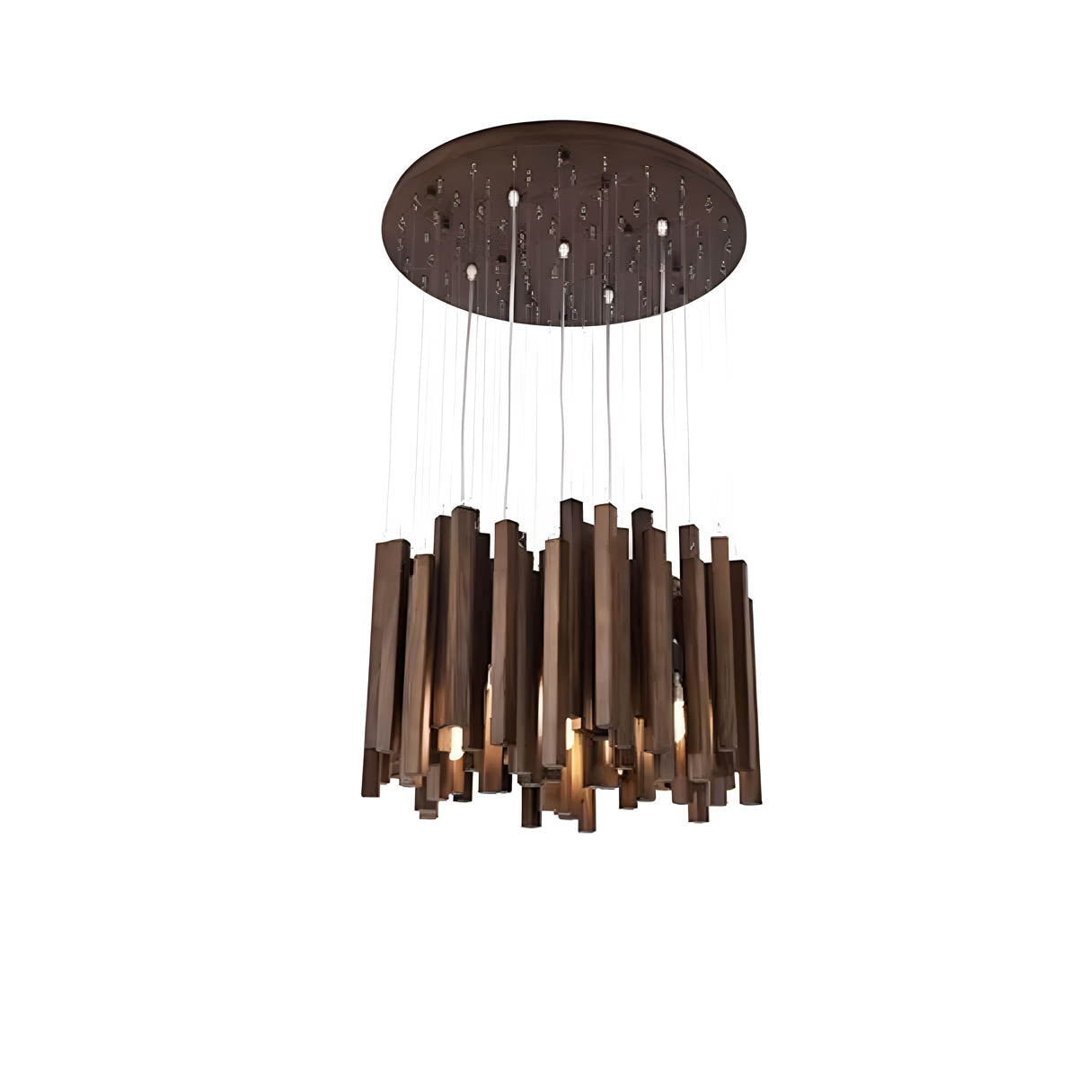 Wood and aluminium ceiling light