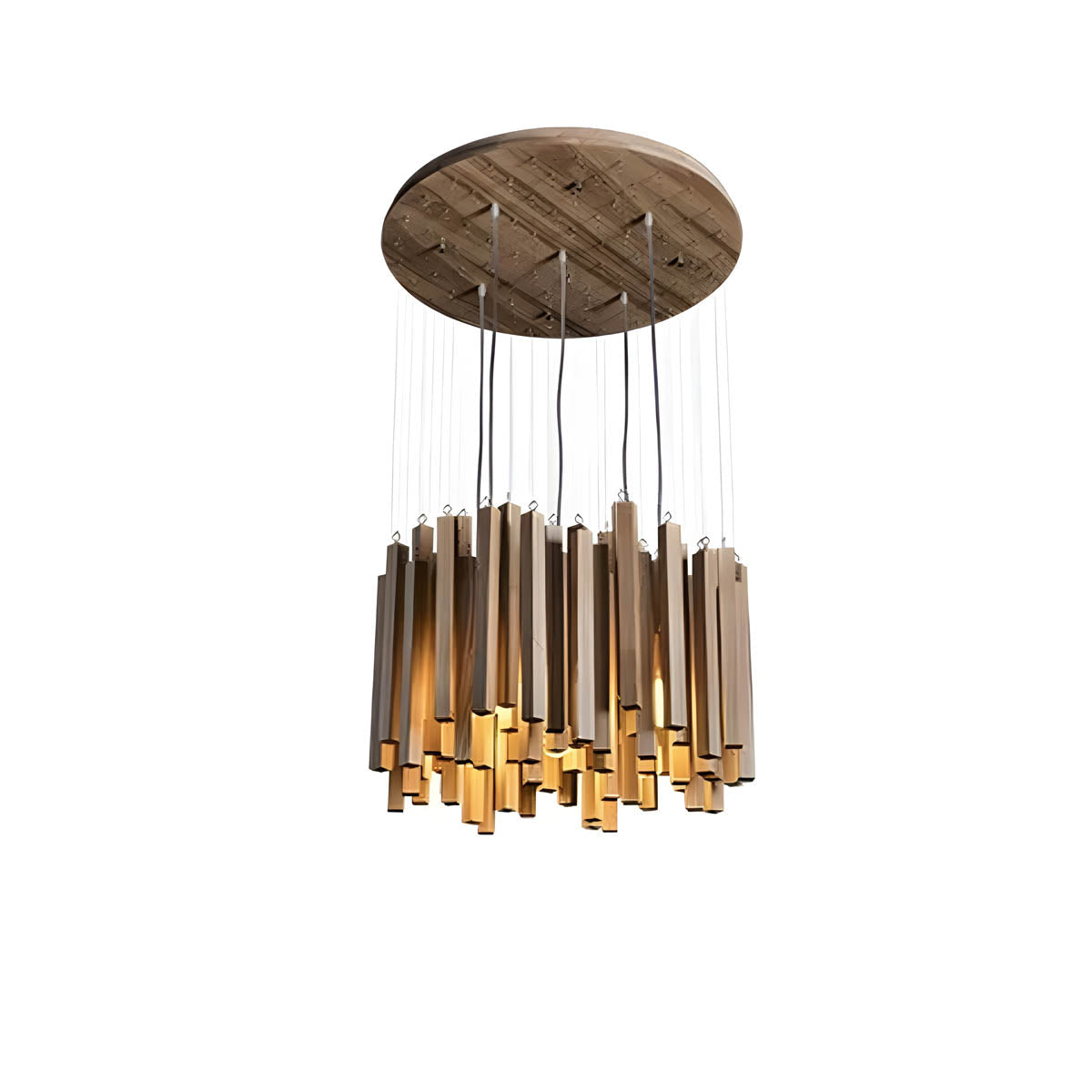 Wood and aluminium ceiling light