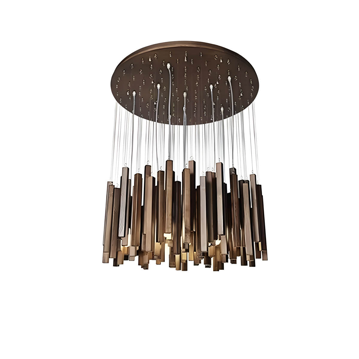Wood and aluminium ceiling light