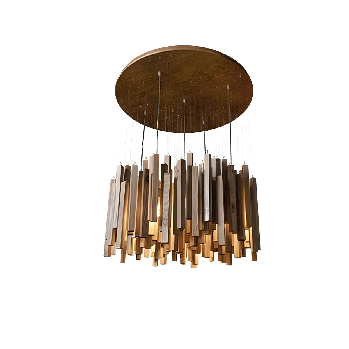 Wood and aluminium ceiling light