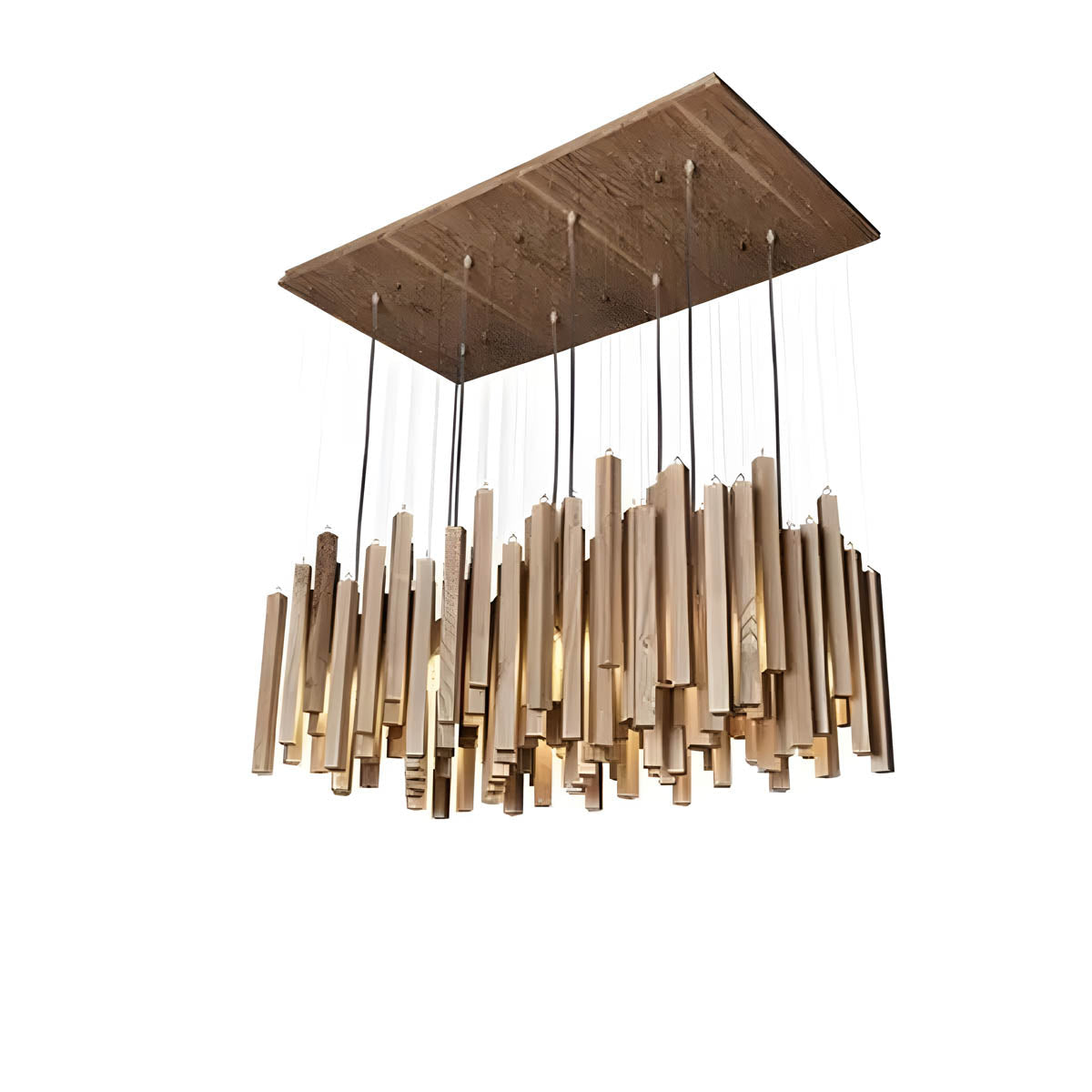 Wood and aluminium ceiling light