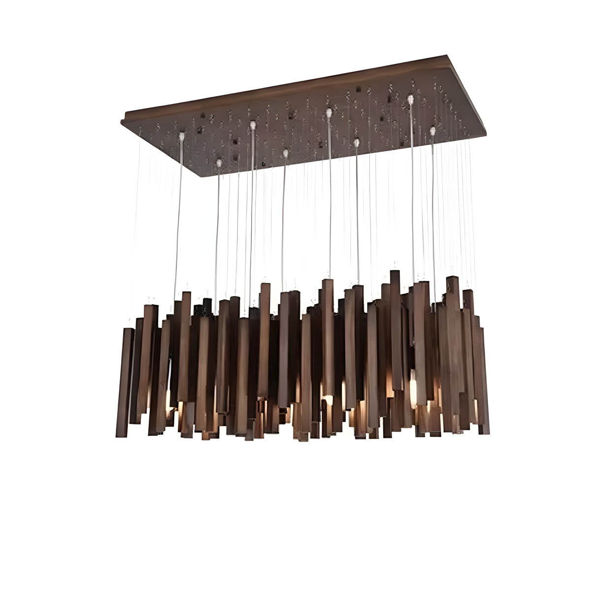 Wood and aluminium ceiling light