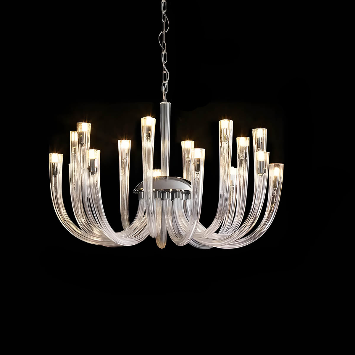 Glass & Metal Chandelier 12-Head 60 cm LED G9