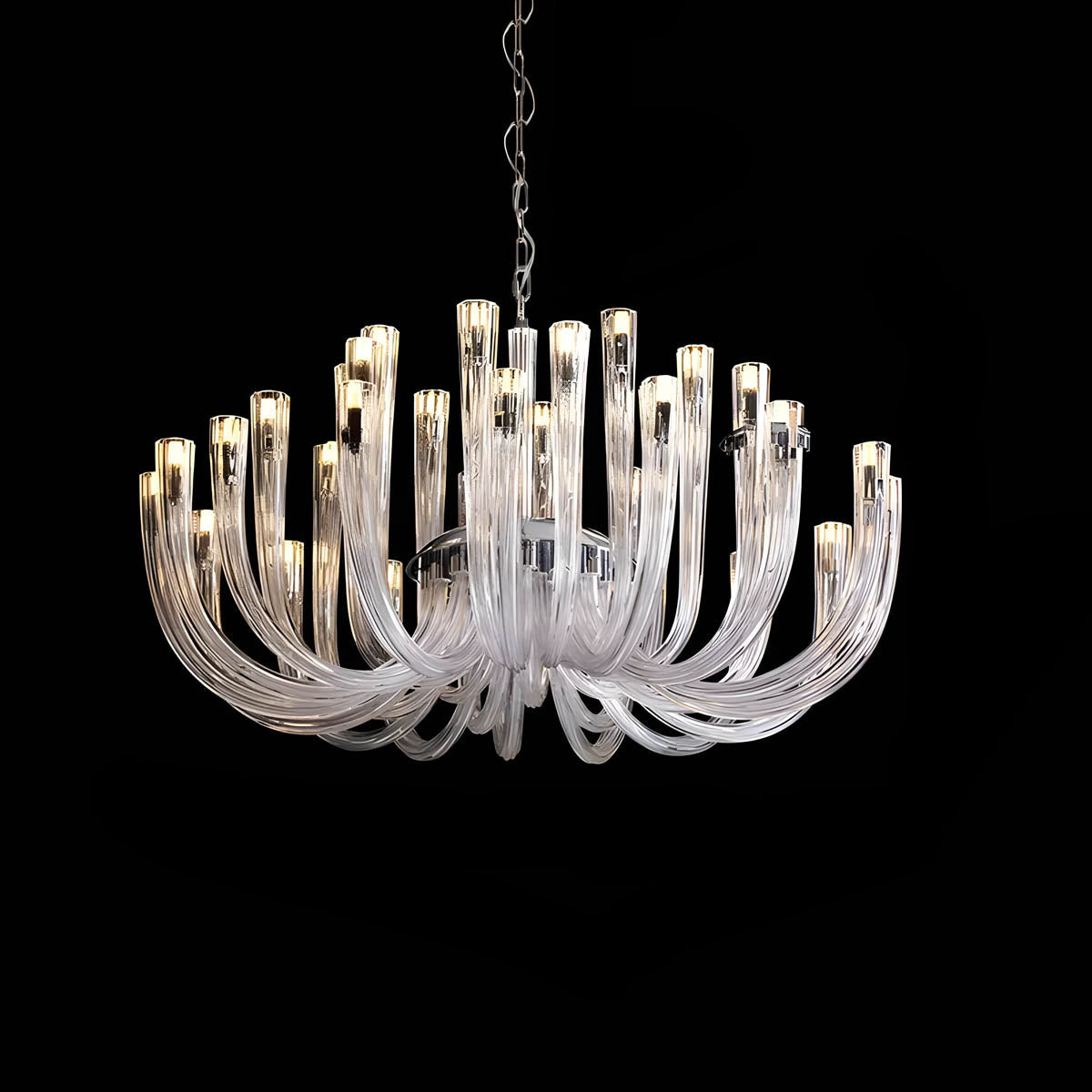 Glass & Metal Chandelier 12-Head 60 cm LED G9