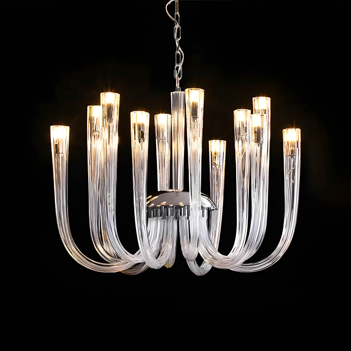 Glass & Metal Chandelier 12-Head 60 cm LED G9