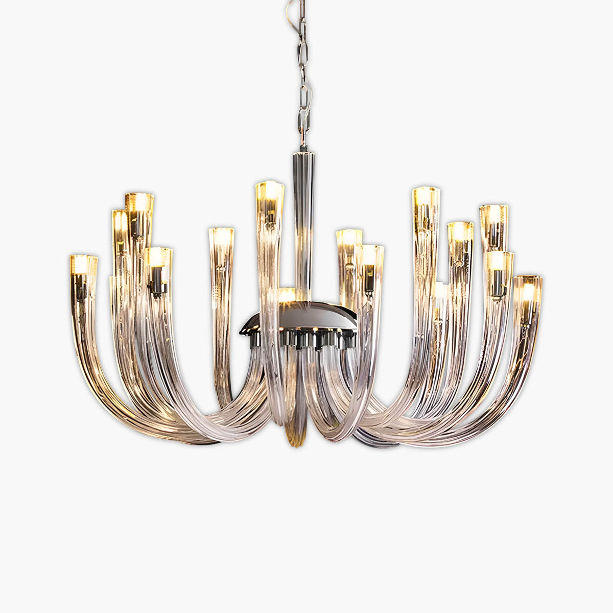 TINSLEY Glass & Metal Chandelier 12-Head 60 cm LED G9