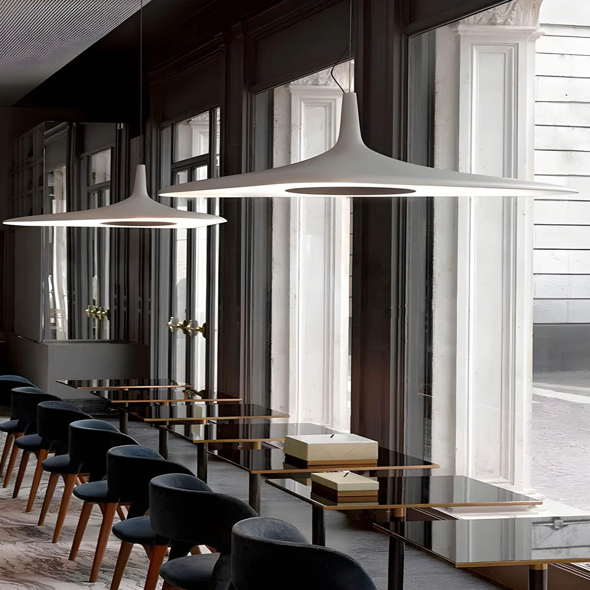 Large resin designer pendant light LED, 60×30 cm & 80×40 cm