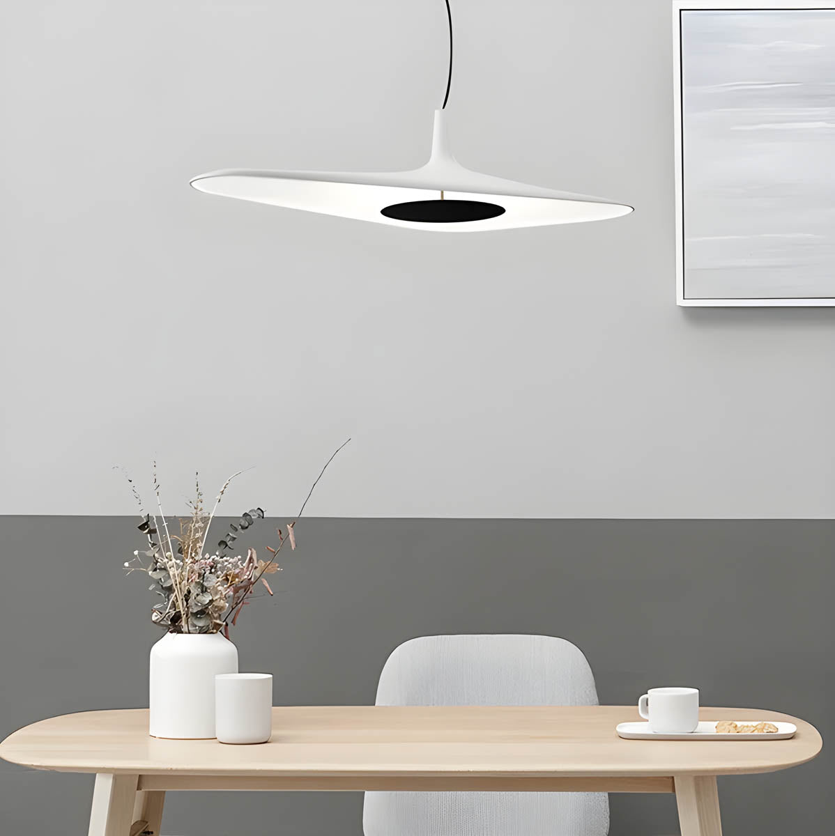 Large resin designer pendant light LED, 60×30 cm & 80×40 cm