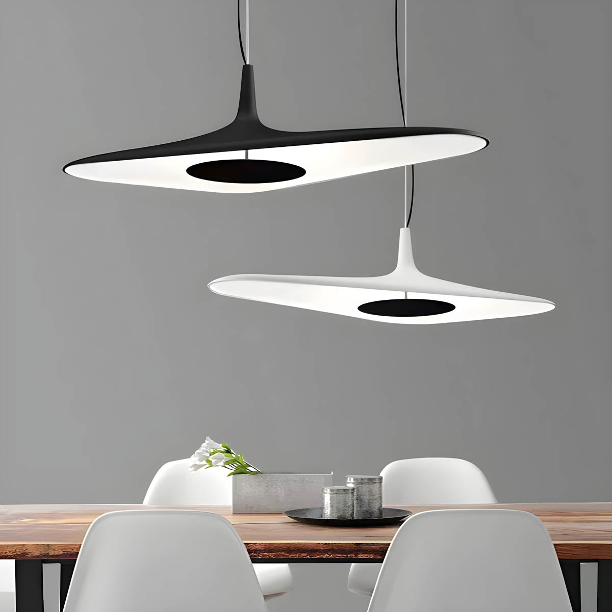 Large resin designer pendant light LED, 60×30 cm & 80×40 cm