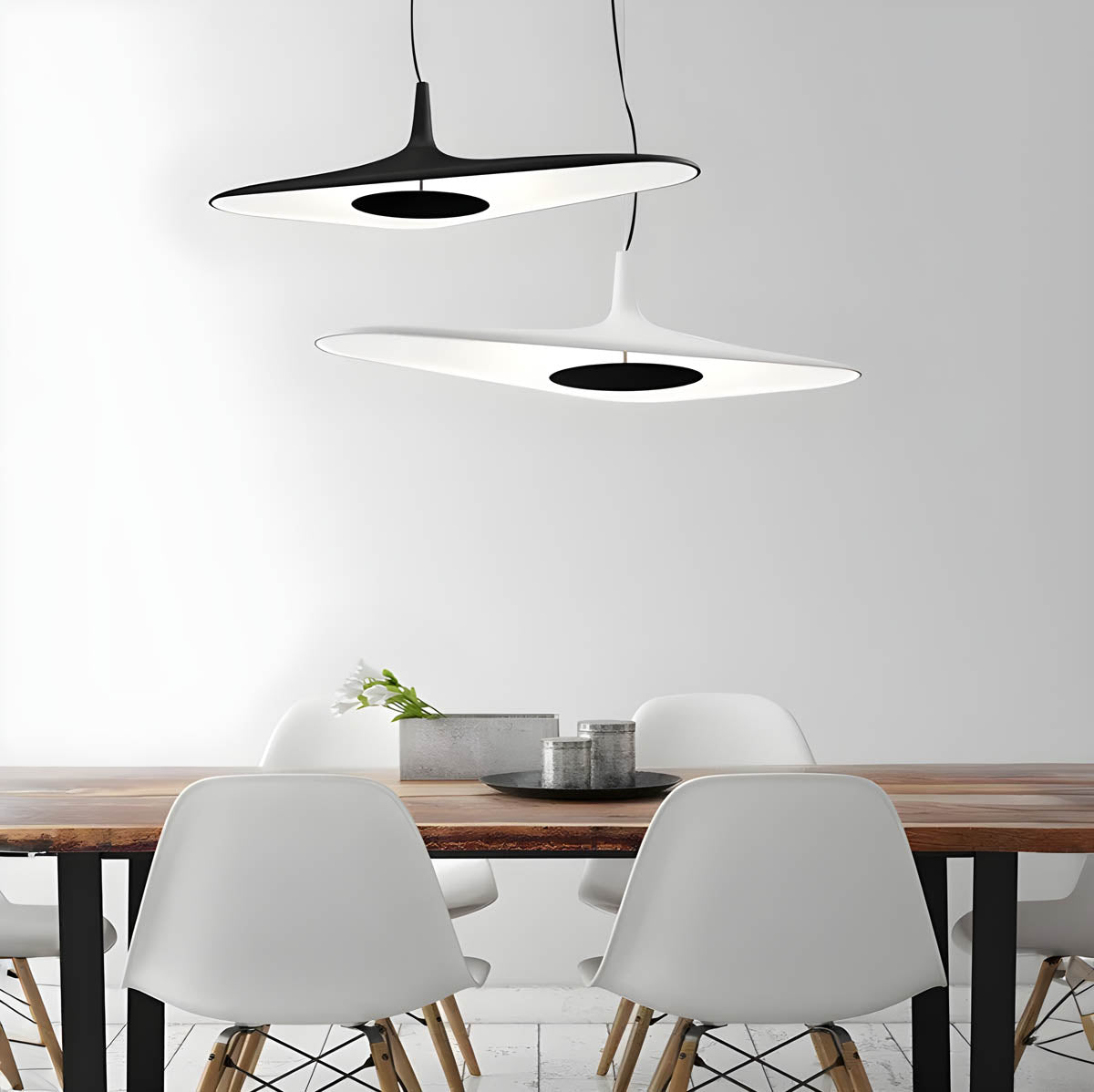 Large resin designer pendant light LED, 60×30 cm & 80×40 cm