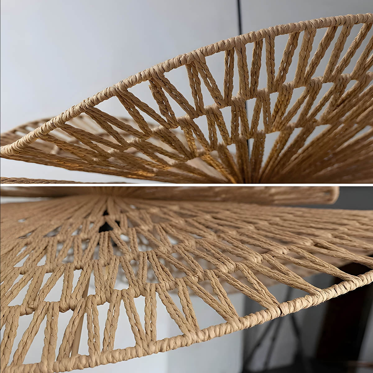 Hand-knitted rattan E27 pendant light
