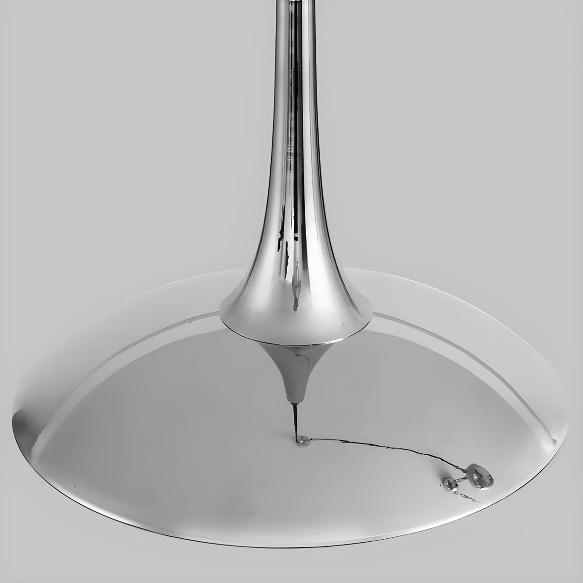 Metal cymbal-inspired pendant light E27, 1 or 2 heads, 30/50 cm